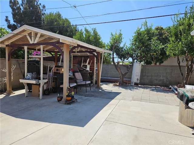 view of patio / terrace with a gazebo