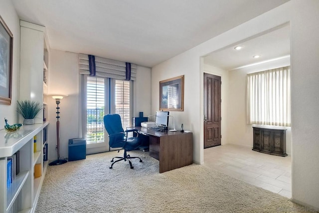 home office with carpet