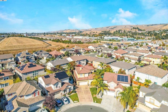 drone / aerial view with a mountain view