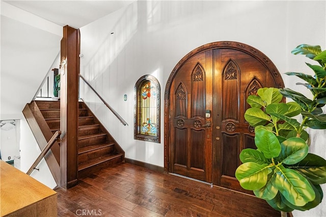 foyer featuring dark hardwood / wood-style flooring