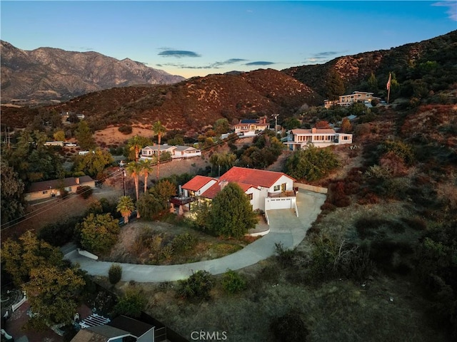 exterior space featuring a mountain view