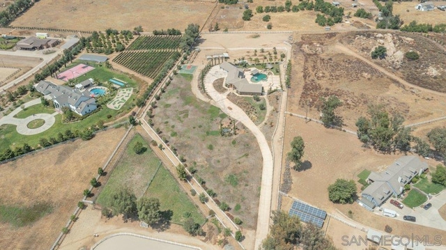 drone / aerial view featuring a rural view