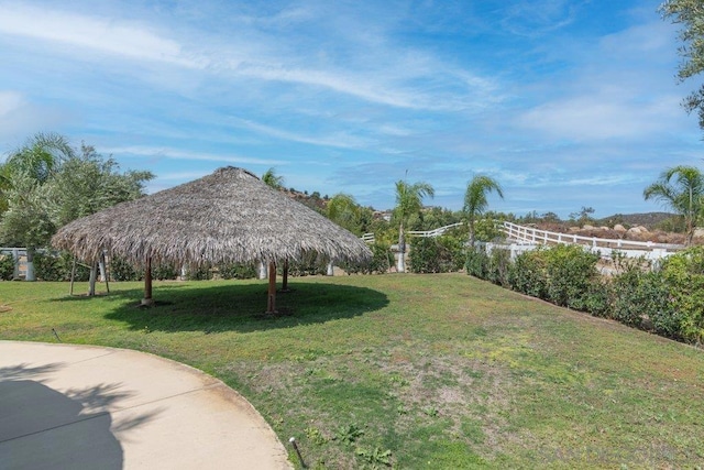 view of yard featuring a gazebo