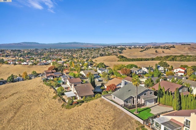 aerial view with a mountain view