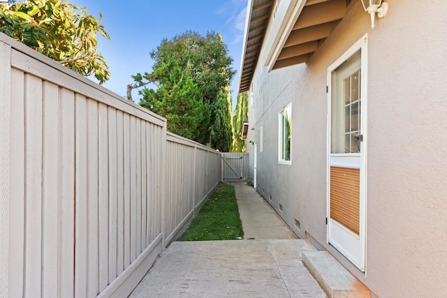 view of home's exterior with a patio area