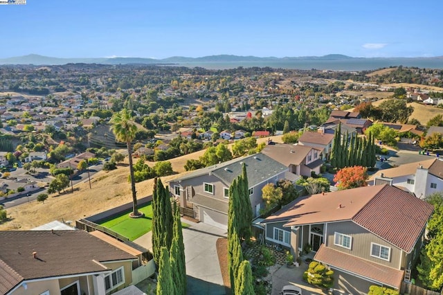 aerial view with a mountain view