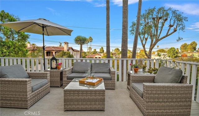 view of patio featuring outdoor lounge area