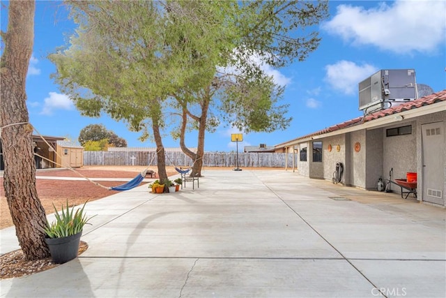 view of patio / terrace featuring central AC unit