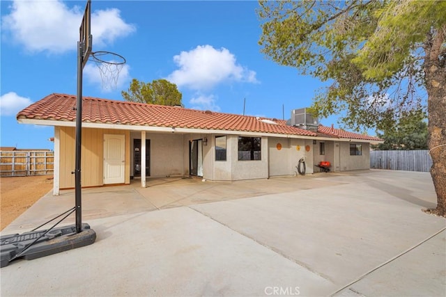 view of front of home with a patio