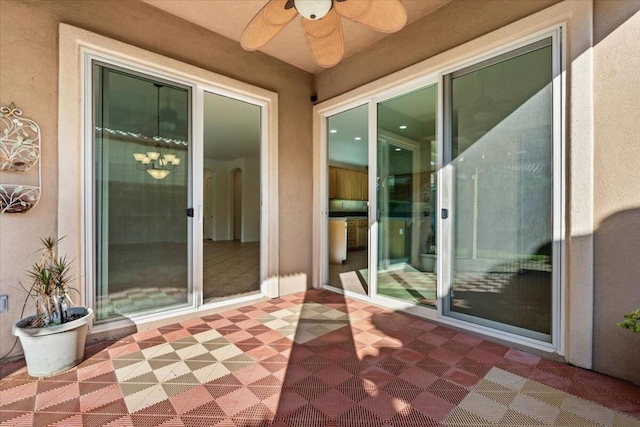 view of patio with ceiling fan