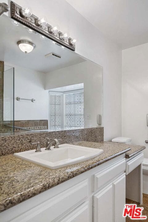 bathroom with vanity and toilet