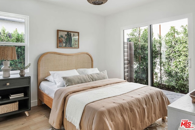 bedroom featuring light hardwood / wood-style flooring