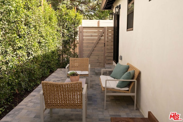 view of patio with an outdoor hangout area