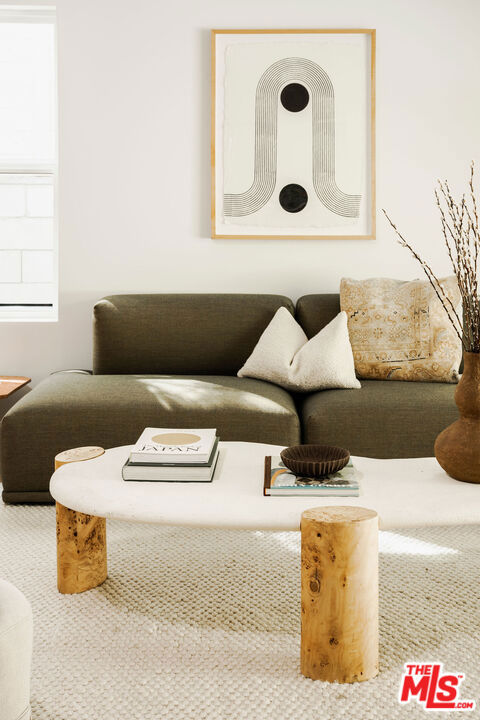 living room with carpet floors