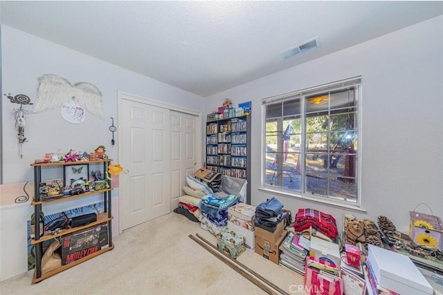 recreation room featuring carpet floors