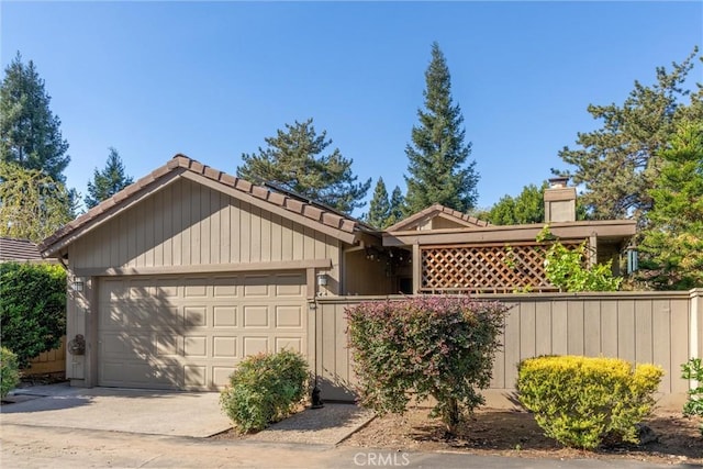 view of front of home with a garage