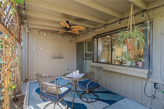 view of patio with ceiling fan