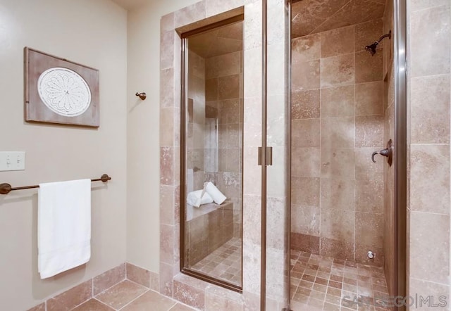 bathroom featuring walk in shower