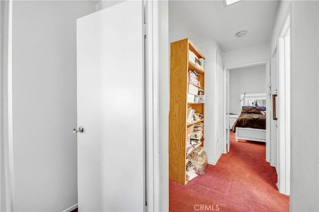 hallway featuring carpet flooring