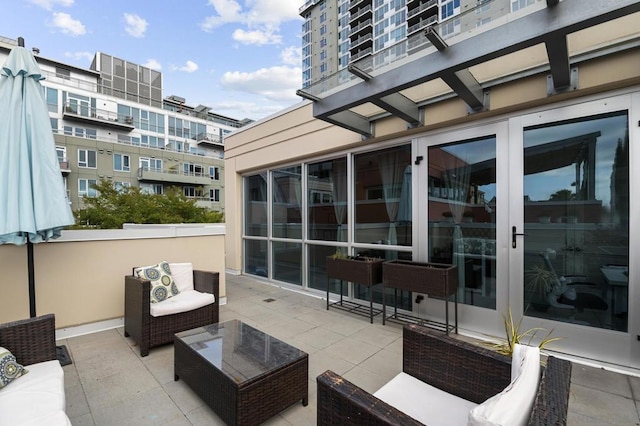 view of patio with an outdoor living space