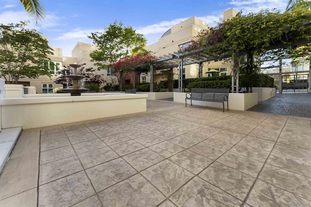 view of patio / terrace featuring a pergola