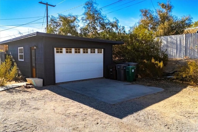 view of garage