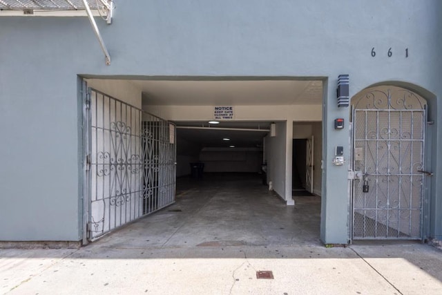 view of garage