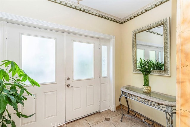 view of tiled foyer