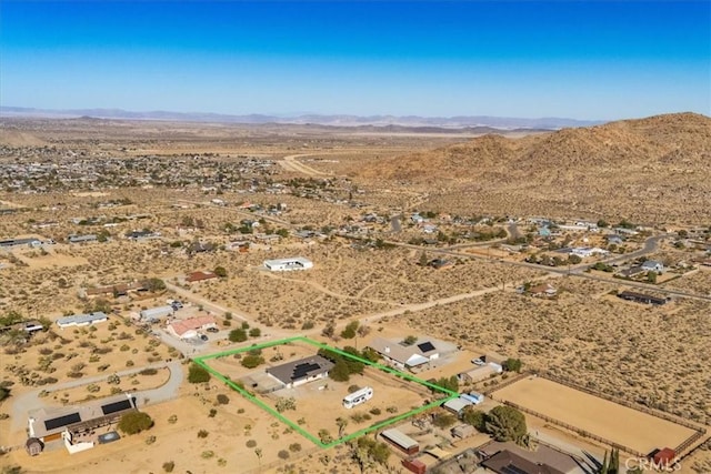 bird's eye view featuring a mountain view