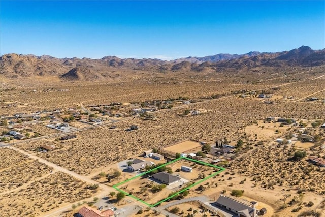 aerial view with a mountain view