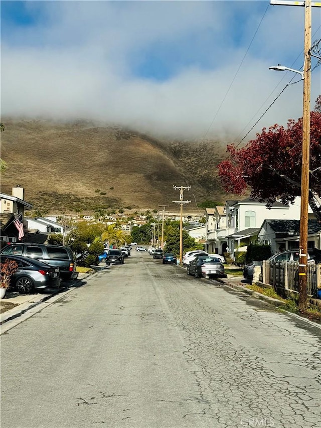 view of street featuring a mountain view