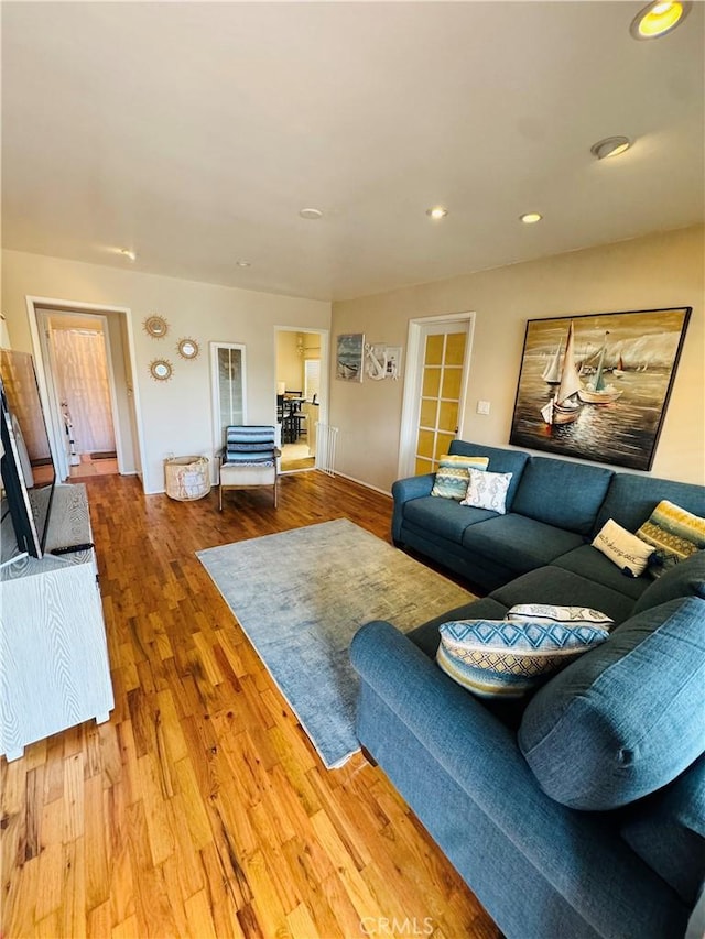 living room featuring hardwood / wood-style flooring