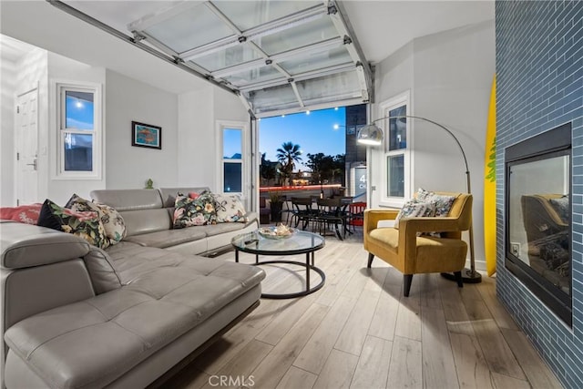 interior space with hardwood / wood-style flooring