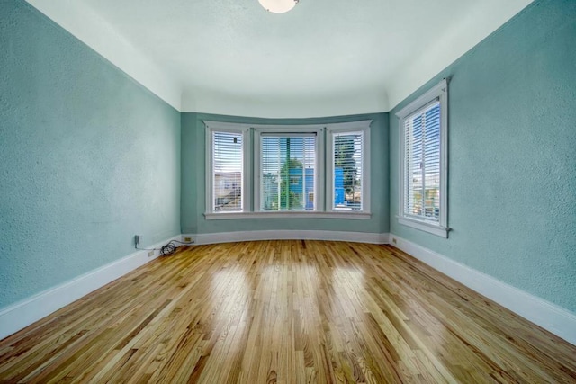 spare room with light hardwood / wood-style floors