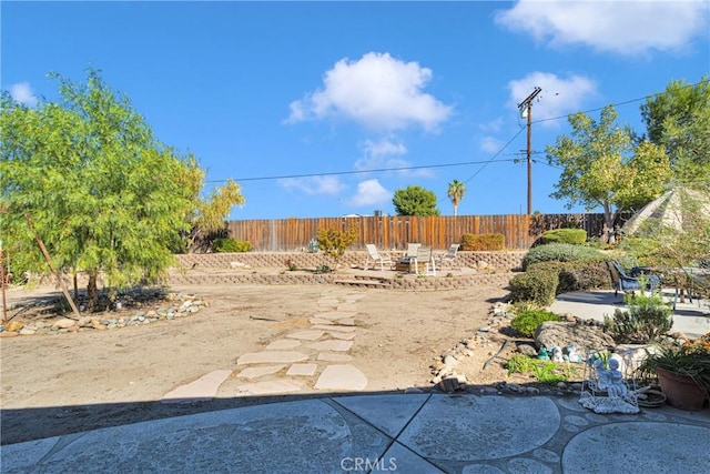 view of yard with a patio area