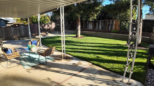 view of yard with a patio area