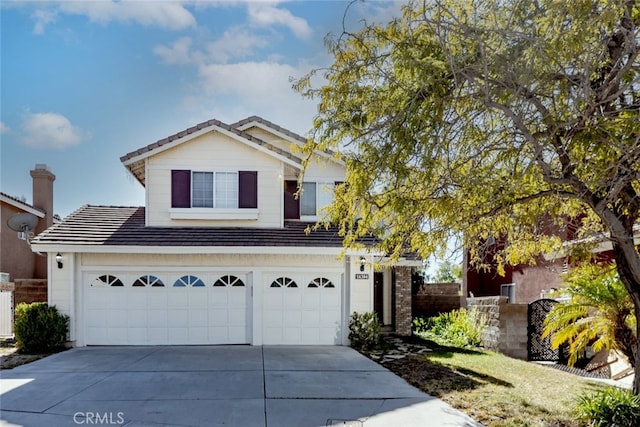 view of property featuring a garage