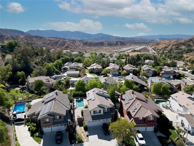 aerial view featuring a mountain view