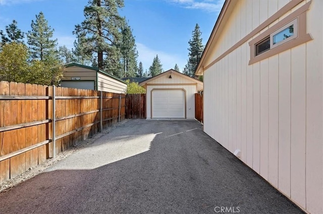 view of garage