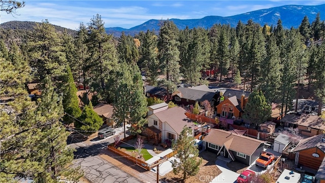 bird's eye view with a mountain view