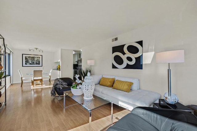 living room featuring hardwood / wood-style floors