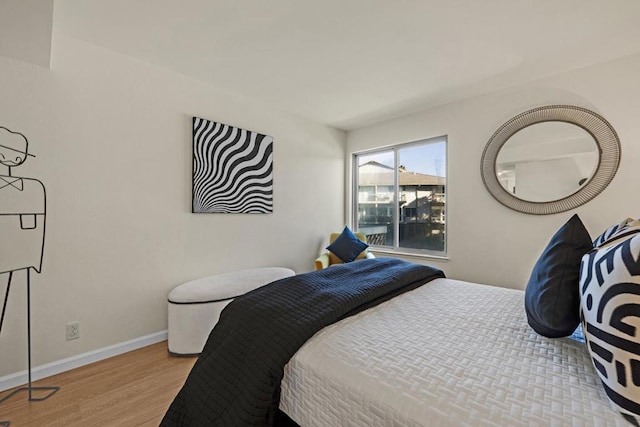 bedroom featuring light hardwood / wood-style flooring