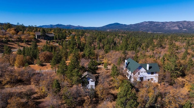 aerial view featuring a mountain view