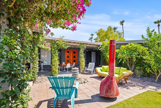 view of patio with an outdoor living space