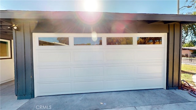 view of garage