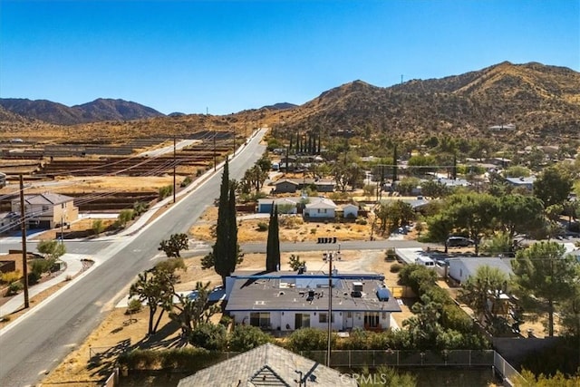 aerial view with a mountain view