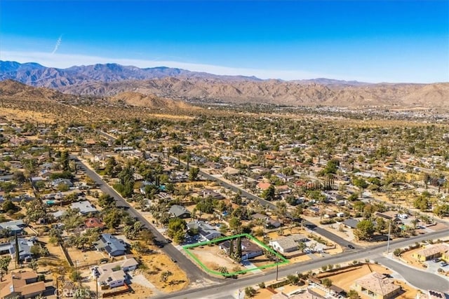 aerial view with a mountain view