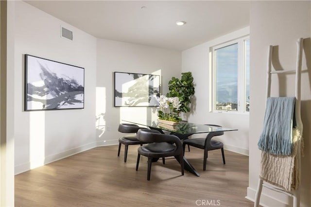 sitting room with hardwood / wood-style floors