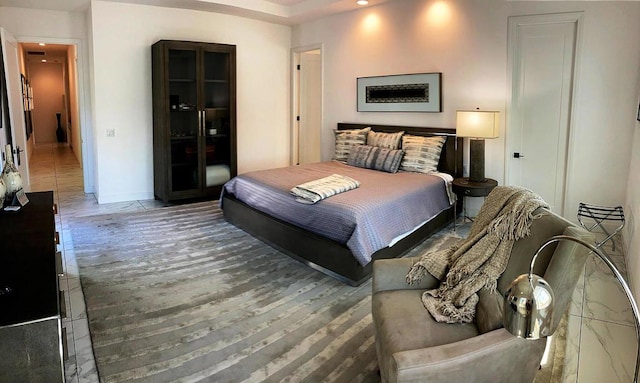 bedroom featuring dark wood-type flooring