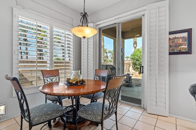 view of tiled dining room